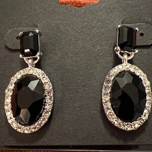 3/$18 Katheryn Kent Black and Silver Earrings Lot 1091